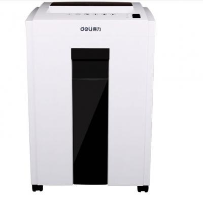得力（deli）9954碎纸机 米粒级高保密办公商用碎纸机 5级保密文件颗粒粉碎机 单次6张 16L 白色