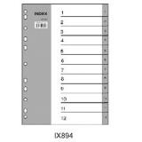 齐心(Comix)A4 1-12数字11孔PP索引纸IX894