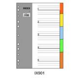 齐心(Comix)A4 5色11孔PP索引纸IX901