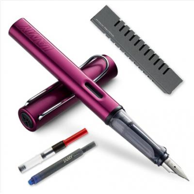 德国进口 凌美(LAMY)钢笔签字笔墨水笔Al-star恒星紫红色F尖成人学生练字钢笔（龙骨盒套装带吸墨器）