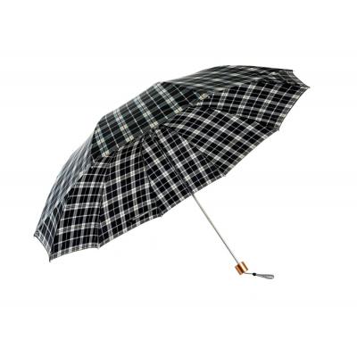 天堂伞 特大加固70cm*10骨三折晴雨伞3309E格470黑色