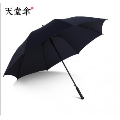 天堂伞 雨伞半自动男士商务伞超大伞面长柄伞强效拒水直柄雨伞 藏青 70cm*8骨